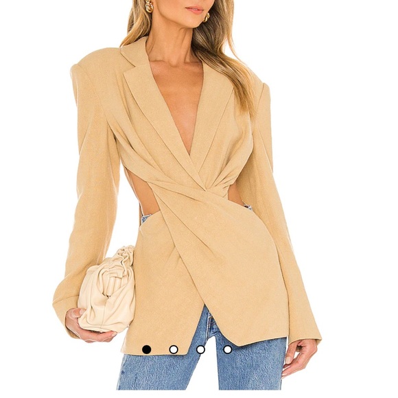 L'Academie Jackets & Blazers - L'Academie Tan Cut-Out Blazer